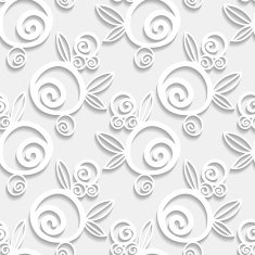Abstract floral white seamless pattern