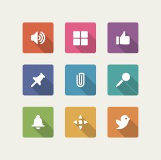 Web site vector icons set shadow effect N28