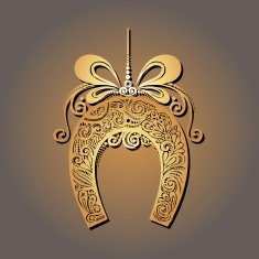 Vintage Card with Christmas Horseshoe N2