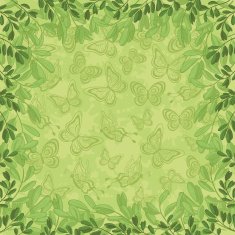 Background leaves and butterflies