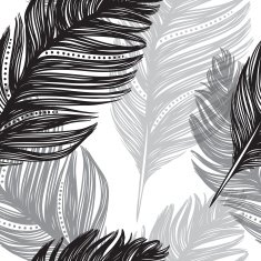 seamless pattern of feathers bird N4