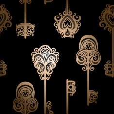 Seamless Ornate Pattern with Keys N5