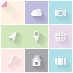 Two-colored flat icons N3