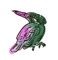 Vector sketch of bird watercolor N2