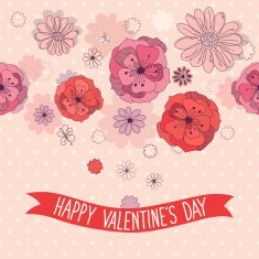 Valentine greeting card with flowers N2