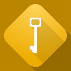 Vector icon of Key with a long shadow N3