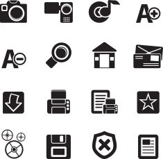 Silhouette Internet and Website Icons N3