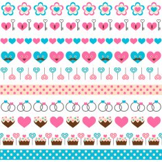 Set of seamless romantic ribbons N2