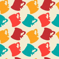Seamless pattern with mugs N3