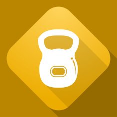 Vector icon of Dumbbell with a long shadow