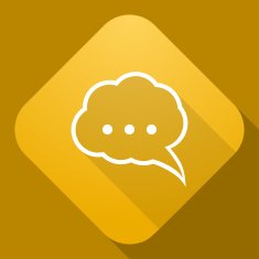 Vector icon of Speech Bubble with a long shadow N10