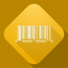 Vector icon of Barcode Sign with a long shadow N2