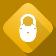 Vector icon of Padlock with a long shadow N2