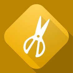 Vector icon of Scissors with a long shadow N4