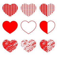 Hearts set for wedding and valentine design N2