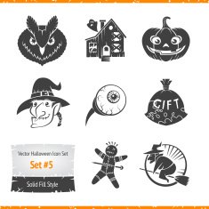 Halloween vector icons set N47
