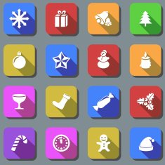 Color Christmas plain icons