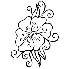 Beautiful Decorative Flower with Leaves (Vector) N42
