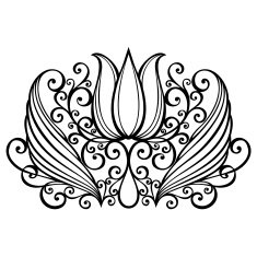 Beautiful Decorative Flower with Leaves (Vector) N43