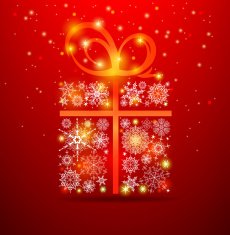 Christmas background Gift box with ribbon