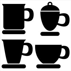 cup and saucer icons on a white background N2
