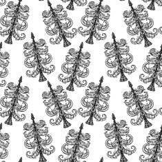 Holiday seamless pattern with christmas tree