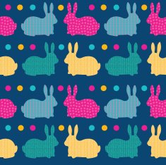 Rabbits seamless pattern N7