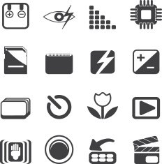 Silhouette Digital Camera Performance icons