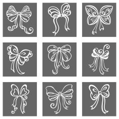 Ornamental Set of Decorative Bows
