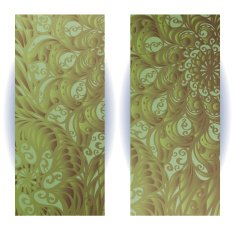 Set of abstract green banners with floral pattern