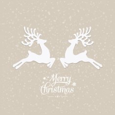 merry christmas reindeer fly snowy background