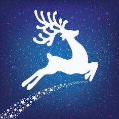 reindeer fly winter background N3