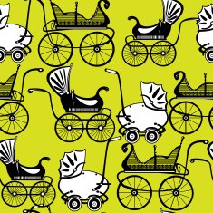 seamless pattern retro buggy on green background N2
