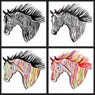 Horse head Art graphic collection