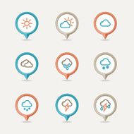 mapping pins icons weather