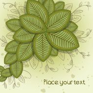 Abstract background of green leaves in the form a bouquet