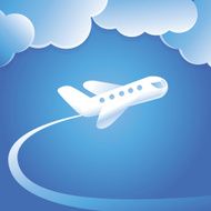 Vector concept with flying plane