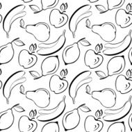 Seamless background outline fruits
