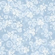Seamless pattern with roses on a blue background Vector illustration