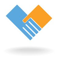 People support hand like heart background Vector illustration