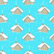 Seamless winter pattern with houses