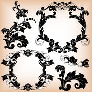 Stylized floral pattern and frame