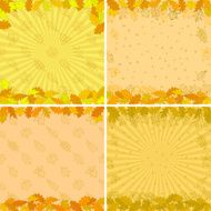 Background autumn leaves set
