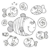 Vector fish set