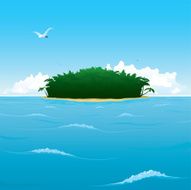 Lush tropical island