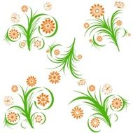 set of floral ornaments