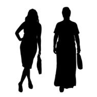 Vector silhouette of a couple N261