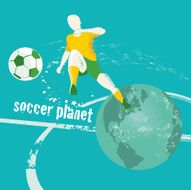 soccer planet background with player