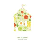 Vector fresh salad house silhouette pattern frame