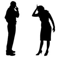 Vector silhouette of couple N395